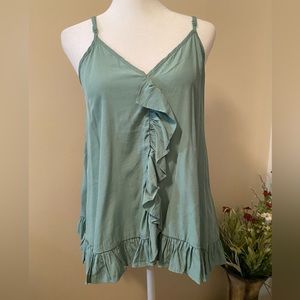 Mustard Seed Spaghetti Strap light sea foam green blouse; small; worn once